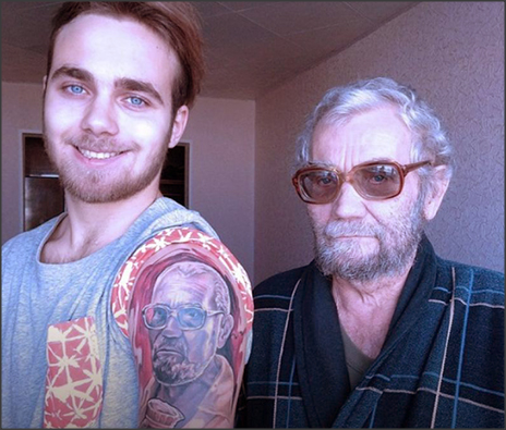 В Южноуральске парень сделал тату с портретом деда